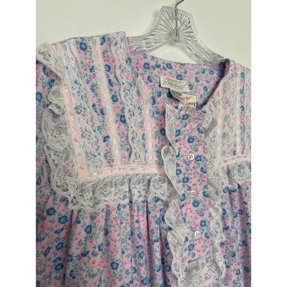 NWT Vintage exclusively for Lord & Taylor Floral Cotton Lace ribbon Nightgown M - Picture 9 of 13